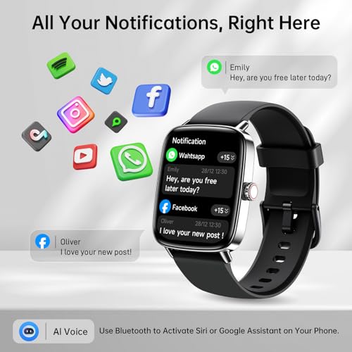 Smart Watch with 2 Bands, 1.85" HD Fitness Tracker with Bluetooth Calls 110+ Sport Modes - image 3