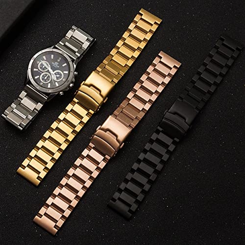 Olvídate de tirones con la correa de reloj elástica de eslabones metálicos de 18-24 mm 2