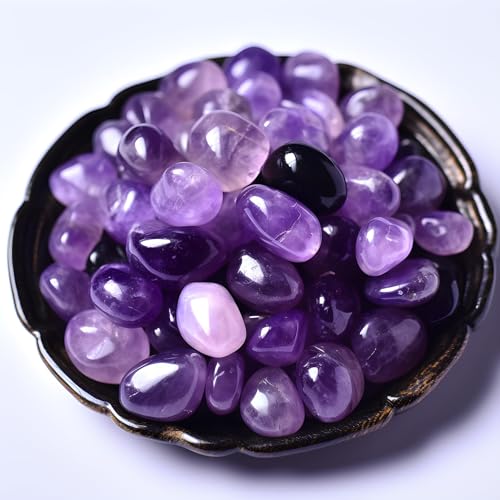 Image of Polished Amethyst Crystals - 0.5 inch 10 oz Handpicked Natural Tumbled Gemstones Rocks, Pebbles for Reiki, Chakra, Healing Home Decor