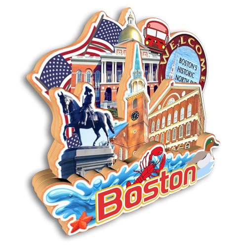 Imán decorativo redondo Boston 3-4 pulgadas miniatura 3