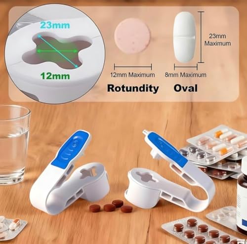 Image of 2nd Generation Pill Extractor Tool with Storage Compartment, Medicine Blister Pack Remover, Dual Tooth Design for Foil Piercing, Built-in Organizer Box,(Blue 1 pcs)