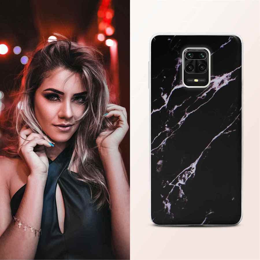 ONEFLOW Sense Case kompatibel mit Xiaomi Redmi Note 8 Pro Hülle in Marmor Optik, Schutz für Kamera und Bildschirm, Glitzer Handyhülle aus Silikon - glänzend Gold