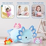 MorisMos 4Pcs Blue Axolotl Soft Toy with Babies inside, Lifelike Axolotl Stuffed Animal Plush Cuddly, Kawaii Presents for Kids Girls Boys Birthday Party Decorations (60 cm) - Image 5