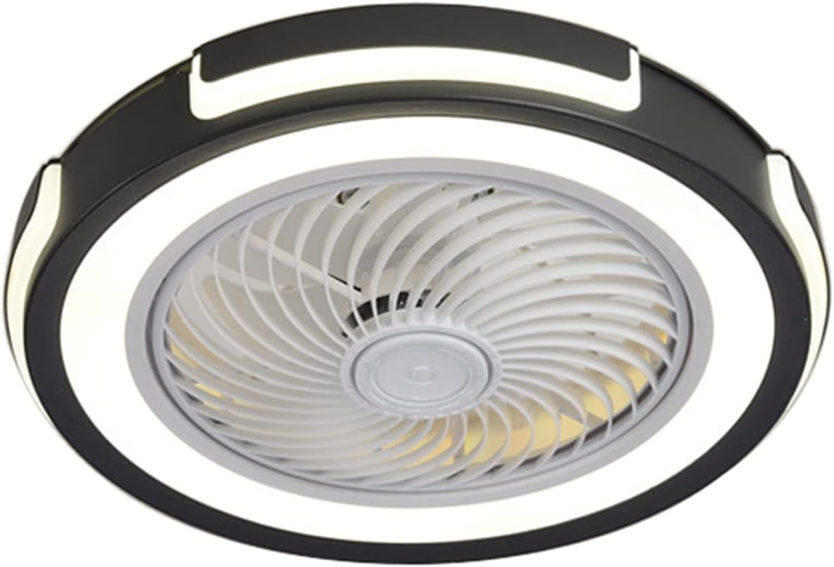 YUEGOO Ceiling Fans with Lamps,Ceiling Fan with Led Light,60W Ceiling Fan Lights with Remote Control,3 Wind Speeds,3 Color Changeable,Dimmable Fan Light for Living Room,Bedroom/Black