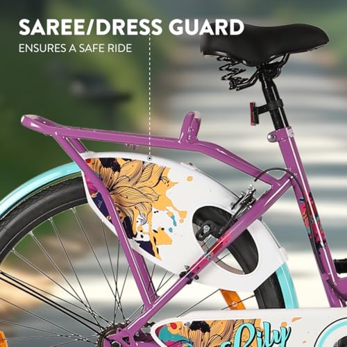 Image of CULTSPORT by Cult Lily Cycle for Girls /Women 26 inch, Bicycle for 13+Years with Steel Frame & Inbuilt Carrier I 85% Assembled with Rigid Fork, Frame Size :15 inch, Womens, Purple