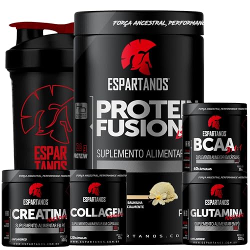 Kit Whey Protein Fusion + Bcaa + Crea + Gluta + Colágeno (Grande, Baunilha) Kit Whey Protein Fusion + Bcaa + Crea + Gluta + Colágeno (Grande, Baunilha)