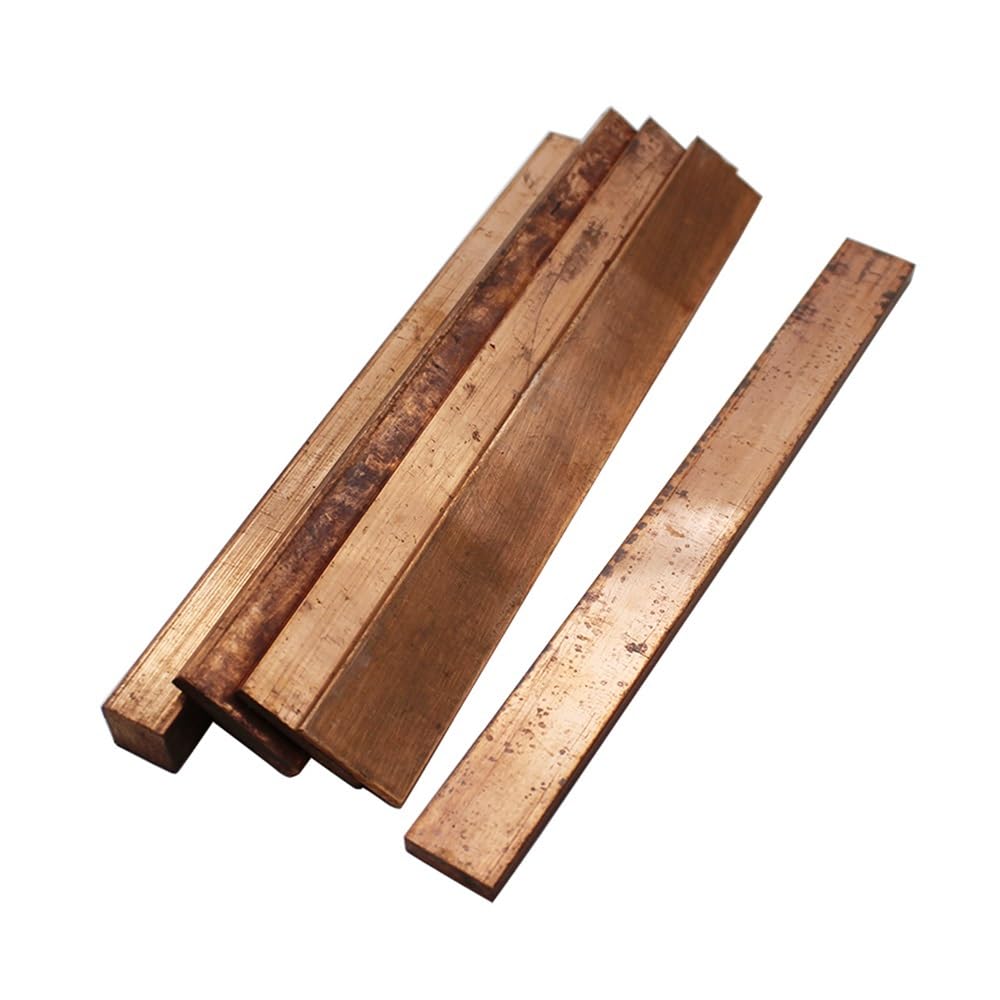 T2 Red Copper Flat Bar, 70mm to 500mm Length Copper Flat Bar Stock, Thickness 0.8mm to 30mm Brass Flat Bar Blank(3x25x150mm)