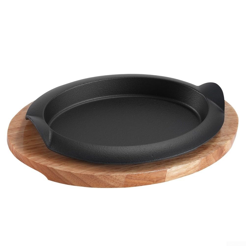 Sartén de hierro fundido preseasoned para barbacoa y carne, parrilla profesional de interior para estufas de gas, sartén negra de 28 cm (2013)