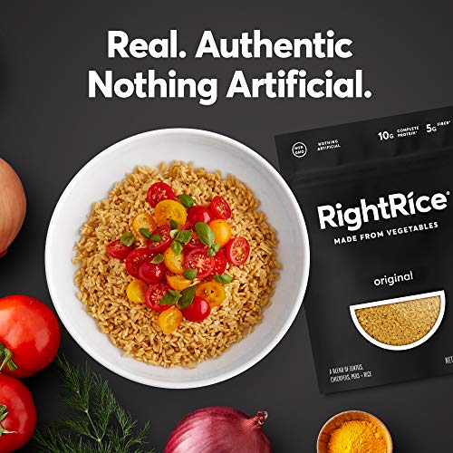 Rightrice - Original (7Oz. Pack Of 1) - Made From Vegetables - High Protein, Vegan, Non Gmo, Gluten Free #TOP7