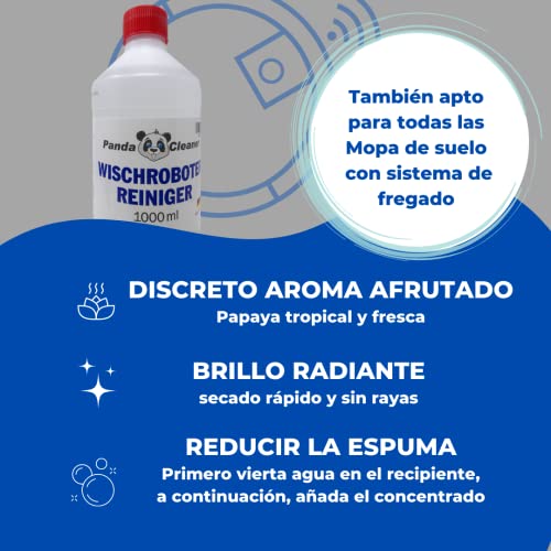 Pandacleaner - Limpiador para robot limpiador, limpiador de suelos concentrado, 3000 ml (3 x 1 l) - imagen 2