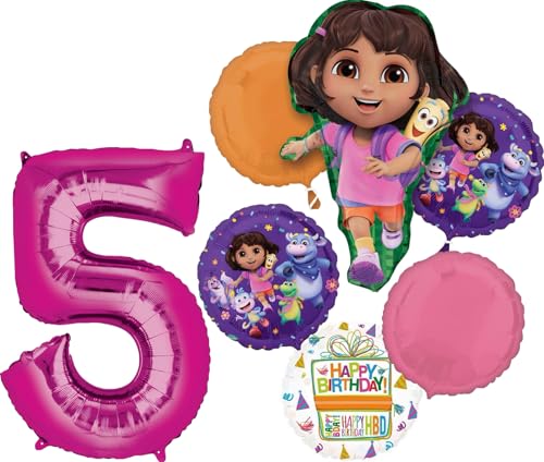 Ballons Dora 5 ans Anagram pour fête d'anniversaire à thème