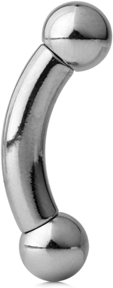 Ruifan 316L Surgical Steel Internally Threaded Bent Curved Barbell 2G 4G 6G 8G - Image 2