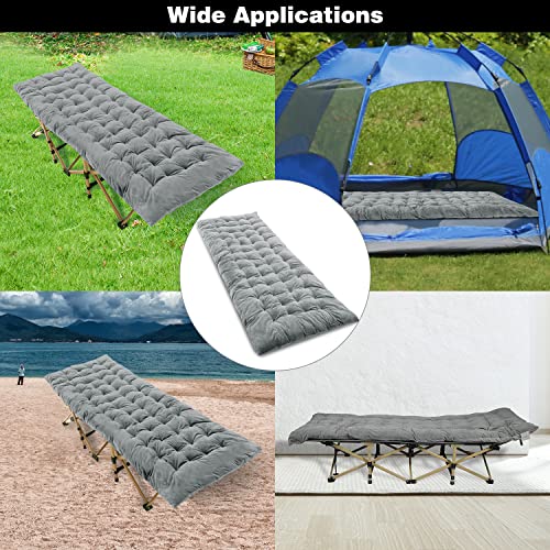 Stonehomy 1 Pack Sleeping Camping Cot Pads Mattress For Adults, 2 Inches Thicker Comfortable Cotton Sleeping Cot Pad, Xl Wide Cot Pads With Waterproof Bottom, Gray #TOP6
