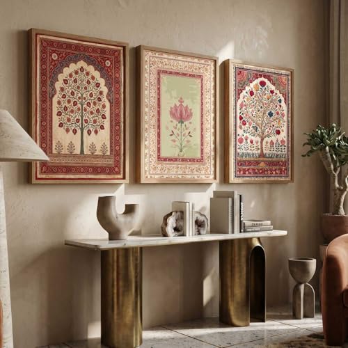 Image of kotart Indian Traditional Art Wall Painting Home Decoration With Frame For Living Room Bed Room Hotel Wall Decor Digital Reprint Engineered Wood Set of 3 (13X17 INCH)