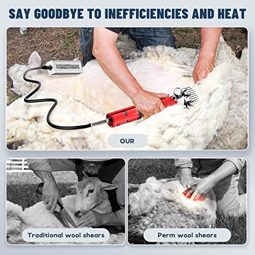 Image of 1000W Electric Sheep Shears, Professional Sheep Clippers, Animal Grooming Clippers for Horse Alpacas Goats, Farm Livestock Shearing Machine-Grooming Kit Animal Hair Cutting