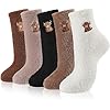 5PC Fuzzy Socks Cute Winter Soft Sleeping Microfiber Stuff Sock Thick Fluffy Plush Cabin Home Socks Gifts for Womens Mens