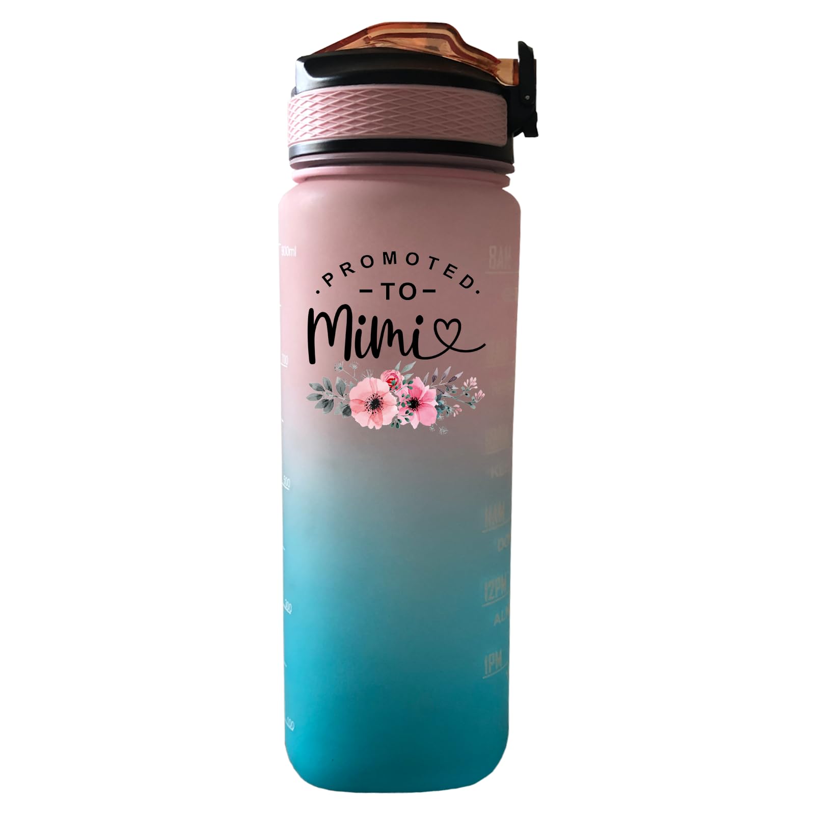 Motivierende Wasserflasche mit Zeitmarkierung und Strohhalm, BPA-frei, auslaufsicher, Tritan-Flasche mit Tragegurt, für Fitness, Fitnessstudio, Outdoor, Reisen, sorgt für tägliche