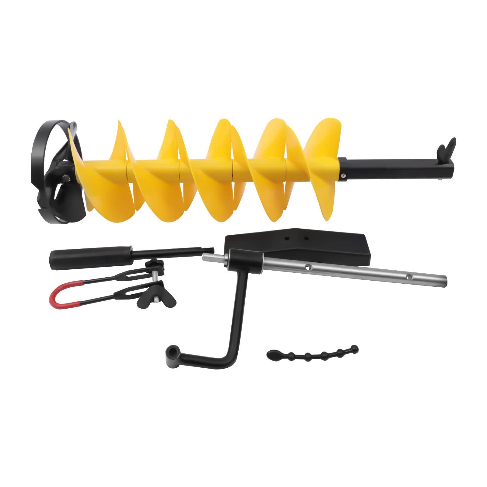 Nylonowy świder do lodu Wiertło do lodu 8''x41'' Adapter do wiertarki do wędkarstwa podlodowego, z regulowanym 14-calowym prętem przedłużającym, do wiercenia w lodzie Lepsze wędkowanie Żółty