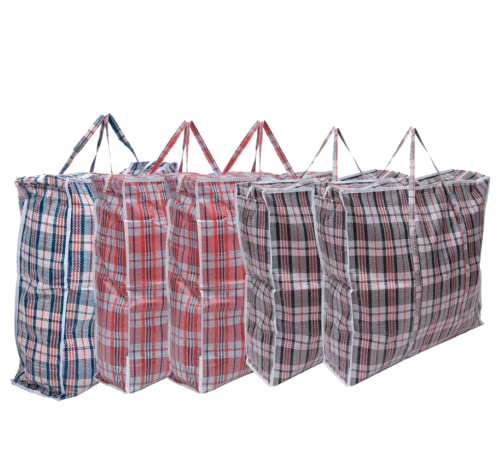 Straame Laundry and Storage Bag, Multipurpose Storage Bag, Durable and Resistant Storage Solution with Zips and Handles, Large Reusable Bags (60 x 60 Pack of 5)