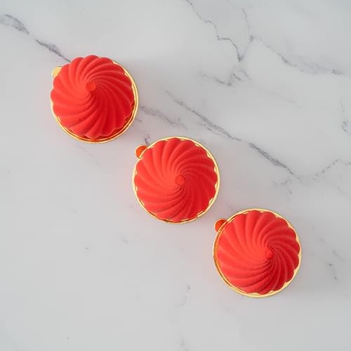 Miniatura 7 de Pastry Tek - Molde de silicona en espiral con 6 cavidades, 1 molde en espiral listo para horno, flexible, congelable, blanco de silicona en espiral,