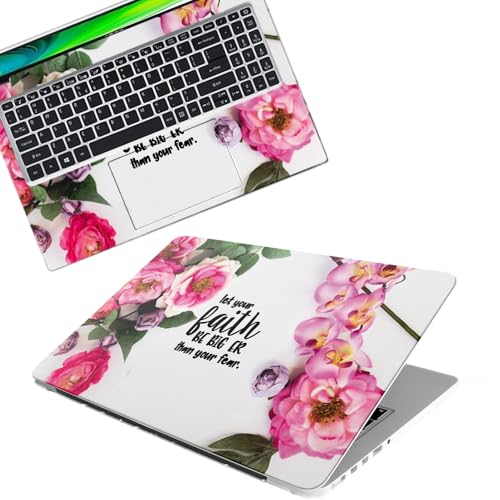Galaxsia Floral/Flower Quote D2 Full Body Vinyl Laptop Skin/Sticker/Cover Upto 15.6 Inches Laptops Laminated-Removable-HD Quality Compatible for Hp-Dell-Sony-Lenovo-Asus etc.(15x10 Inches)