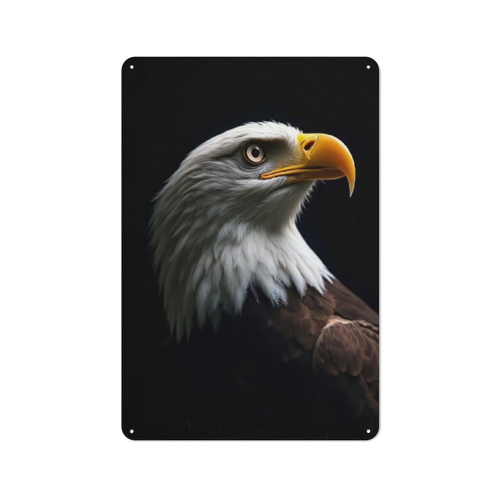 Junmoney Bald Eagle Portrait 30X20cm Retro Printed Metal Sign With For Workshop Wall, For Vintage Wall Decor Fans, For Themed Room Decoration