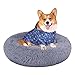 Panier Chien Rond Panier Chat, Lit Apaisant pour Chien Doux Confort Anti-Stress Chien Panier de Beignet Animal Domestique Peluche Canapé Coussin Lit Chien Chat Nid de Sommeil pour Chiot Ø60cm