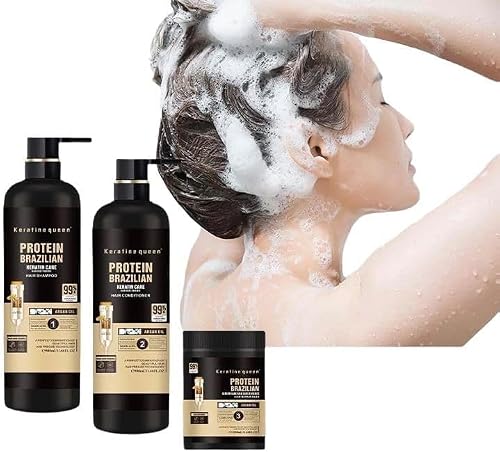 Brazilian Keratin 3-Piece Hair Restoration Bundle | Deep Repair Shampoo, Conditioner & Mask Set for Hair Loss & Dandruff Prevention