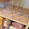 Jwthee Purse Organizer for Closet, Clear Clutch Bag Organizer Purse Storage Organizer Bookshelf Separator Organizers for House, Office (4 Section) #4