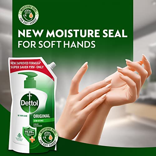 Dettol Liquid Handwash Refill - Original Hand Wash- 675ml, (Buy 1 Get 1 Free) | Germ Defence Formula | 10x Better Germ Protection - Image 3