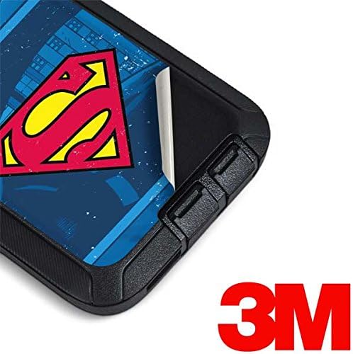 Skinit Decal Phone Skin Compatible with OtterBox Defender Galaxy S9 Plus - Officially Licensed DC Comics Superman Logo Background Pattern Design