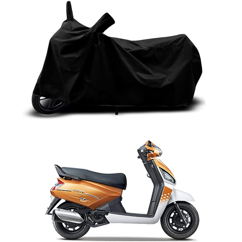 Image of 100% Scratchproof /UV-Rays /Heat Protection /Birds Dropping /Water Resistant /Dust Proof /Waterproof /Full Bike Scooty Two Wheeler Body Cover Compatible for Gusto 125 VX CBS All Varients[Black]