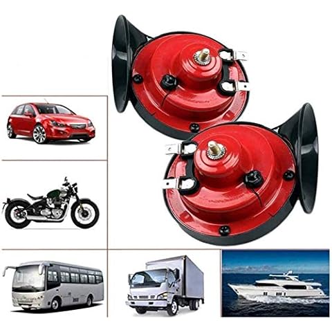 NUENUN 2 pcs 300 DB Super Loud Train Horn for Truck Train Boat Car Air Electric Snail Single Horn, 12v Waterproof Double Horn Raging Sound Raging Sound for Car Motorcycle Cover