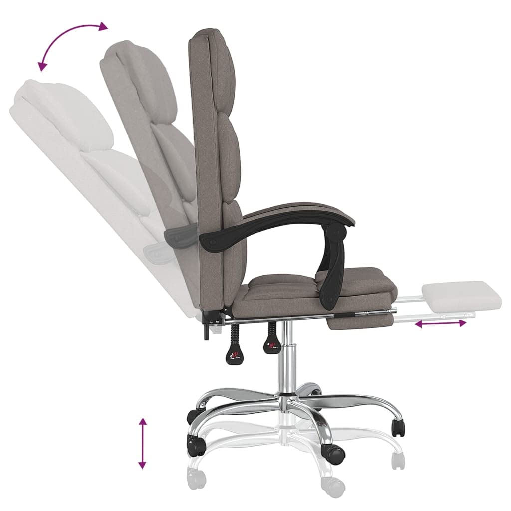 Silla de oficina giratoria de 360 grados con tejido transpirable, respaldo ajustable y reposapiés como silla de oficina ajustable en altura con función reclinable