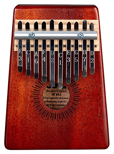 Sela Kalimba 10 - Red, Daumenklavier mit 10 Zungen in C-Dur, mit Tasche, SE 242, Rot