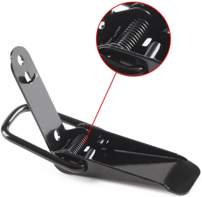 Latch Black Toggle Latch, Steel Spring Loaded Toggle Latch, Black Catch Hasp Clamp Clip Lock with for Cabinet, Wooden Case, Box(4 Pcs)
