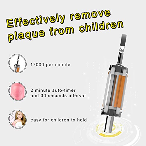 Miniatura 4 de ReDISEN Seago Sonic, cepillo de dientes eléctrico para niños, con luz LED, temporizador inteligente para niños de 6 meses a 4 años, resistente al