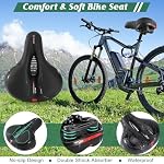 Comfortable Bike Seat for Men Women with Dual Shock Absorbing Ball Waterproof Wide Bicycle Saddle Fit for Most Standard Post