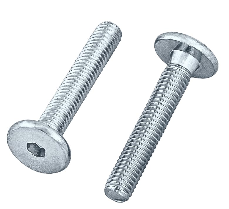 HEXATON Flat Head Socket Metric Screws M6 x 12 mm - 100 Pieces - Fully Threaded - Galvanized Steel - Hex Drive Socket Metric Thread
