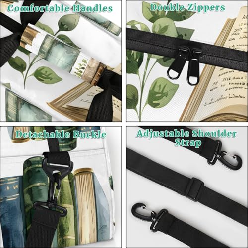 Custom Readable Books Laptop Bag with Name Personalized 15 Inch Shoulder Computer Bag Green Leaves Messenger Bags for Business Work Travel4