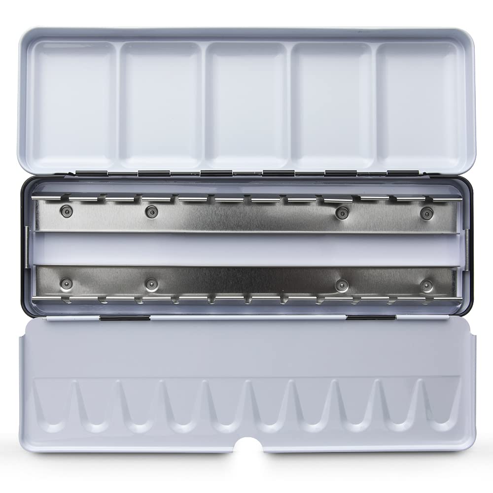 Jackson's Black : Folding Metal Watercolour Palette : Holds 12 Full Or 24 Half Pans