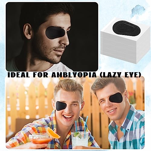 Image of Panitay 40 Pcs Eye Patches for Adults,3.3 X 2.3 Inch,Black | Eye Patch Disposable Breathable Eyepatch for Amblyopia Lazy Adhesive Bandages for Men, Daily Use Patches