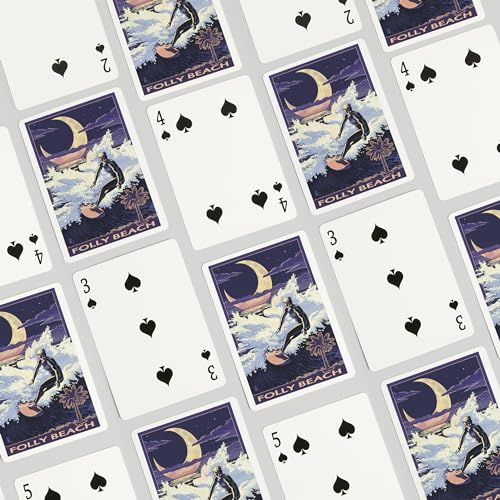 Juego de naipes Folly Beach, Surfer, 52 cartas póker miniatura 4