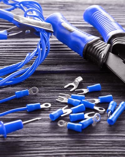 200 Stücke Ringkabelschuhe, ANVINKU 0,5-6,0mm² Kabelschuhe, Ringkabelschuhe Set M4/M5/M6/M8, Teilisoliert Quetschverbinder, Ringösen Kabelschuhe für Garagen, Autoteile