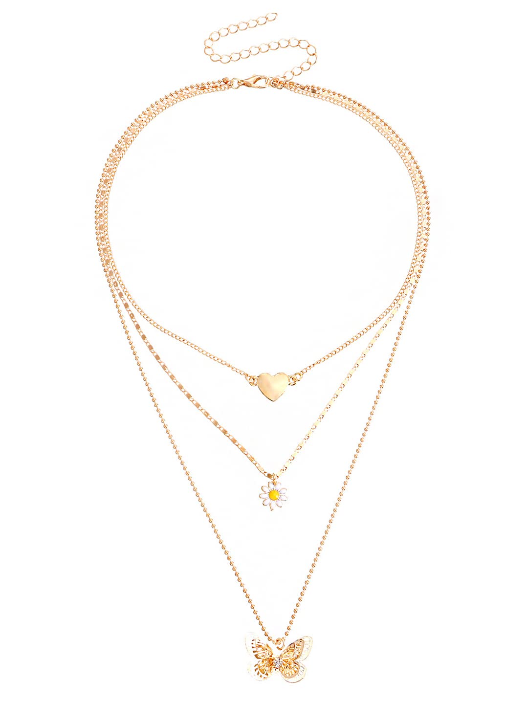 Yellow Chimes Necklace for Women and Girls Fashion Gold Layered Necklace | Western Multilayer Butterfly Chain Choker Necklace For women | Birthday Gift for Girls & Women Anniversary Gift for Wife (B0B5LFP4WY) Amazon Price History, Amazon Price Tracker