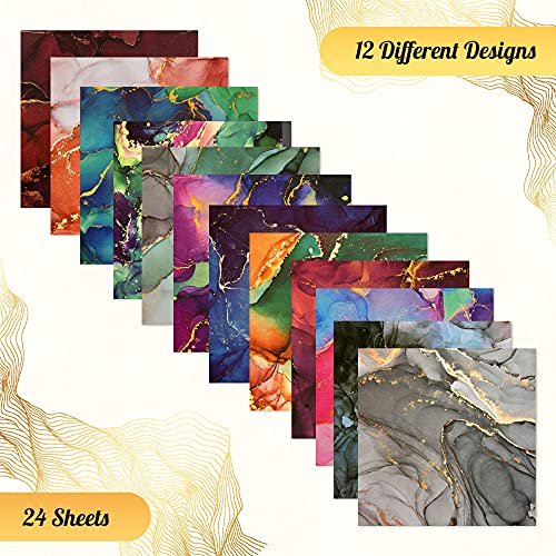 Vondyu Colorful Scrapbook Paper,6"X6" Cardstock Paper Single-Sided Scrapbooking Papers,Card Making Specialty Pattern Paper Pack,24 Sheets Decorative Craft Paper Diy Origami Scrapbooking Supplies #TOP2