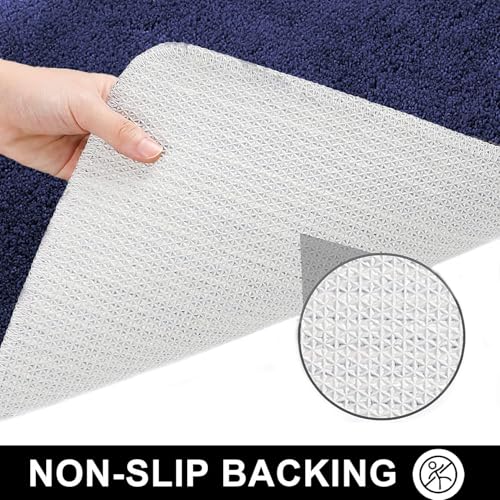 Image of Modern Geometric Area Rug, Shag Texture, Multi-Colour Pattern with Extra Softness and Smooth, Silky Feel, for Living Room Carpet, Etc.clr-(IVERY & Blue),1, Size 16X24 Inch 40x60cm