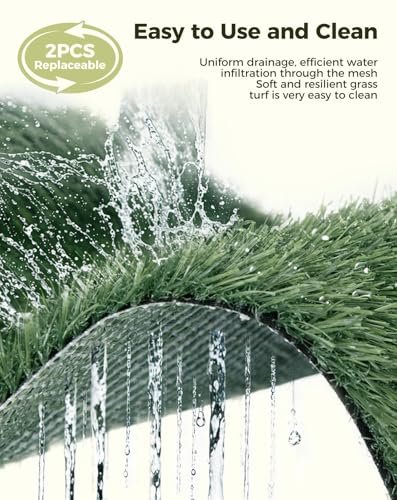 Petcozife 76 x 51 cm Hundetoilette Hundeklo mit 2 Stück Kunstrasen, Wiederverwendbar Waschbar Welpentoilette für Wohnung, Balkon, Zuhause, für Ältere, Kleine, Grosse Hunde