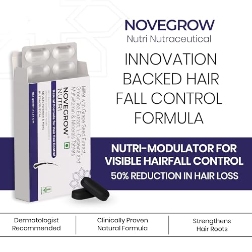 Image of Nutri Supplement for Hair Growth, Nutraceutical for Hair Fall, For Stronger Hair, With Green Tea & Grape Seed Extracts, Multivitamins, Science-backed, Dermatologist-tested, 30 Tablets