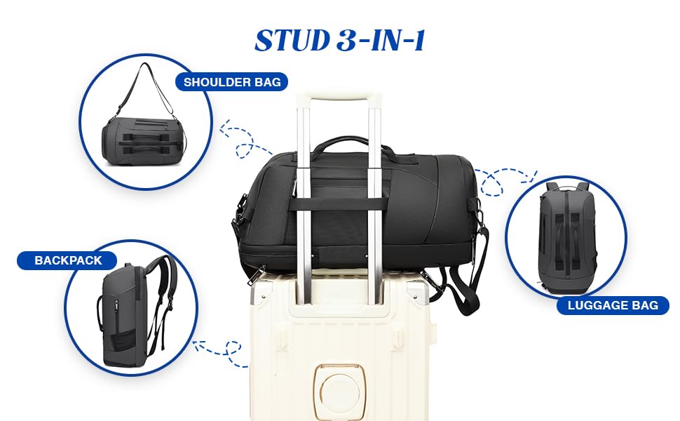 Image of ristoss Large Capacity Travel Backpack Men's Business Travel Bag Outdoor Mountaineering Bag Waterproof Backpack, Fitness Sports Bag